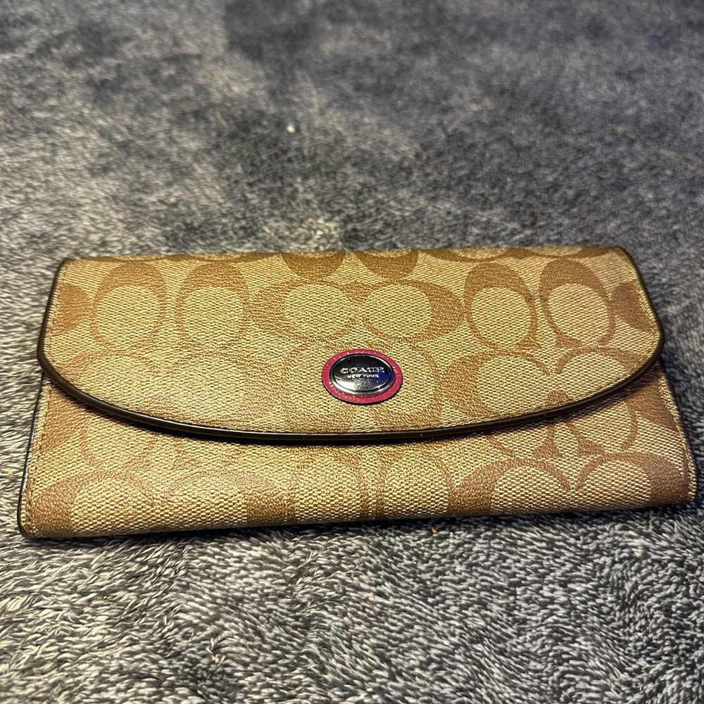GUC COACH JACARD SIGNATURE MONAGRAM WALLET